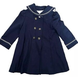 Girl’s Tailored By Rothschild Navy Blue Wool Formal Coat Size 5